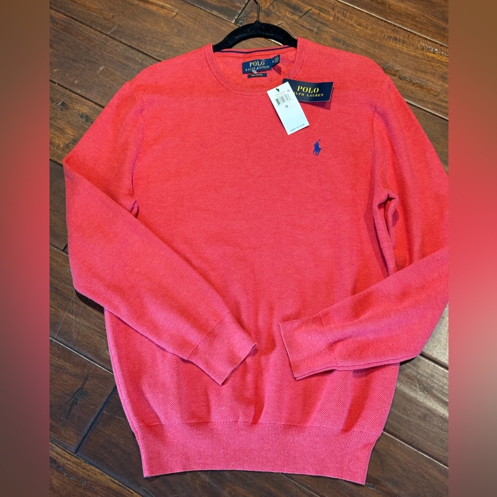 Polo Ralph Lauren Coral Pima Cotton Crewneck Sweater M